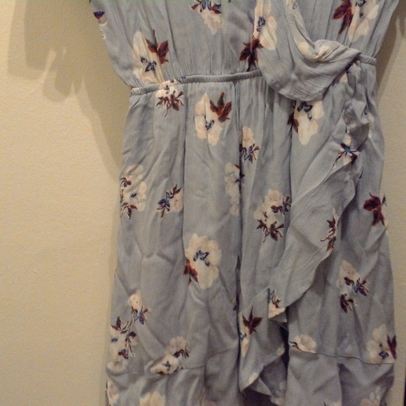 Aqua Floral High Low Skirt Dress in Small - Picture 5 of 7